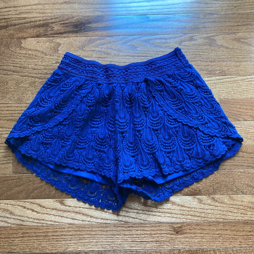Blue Lace Shorts